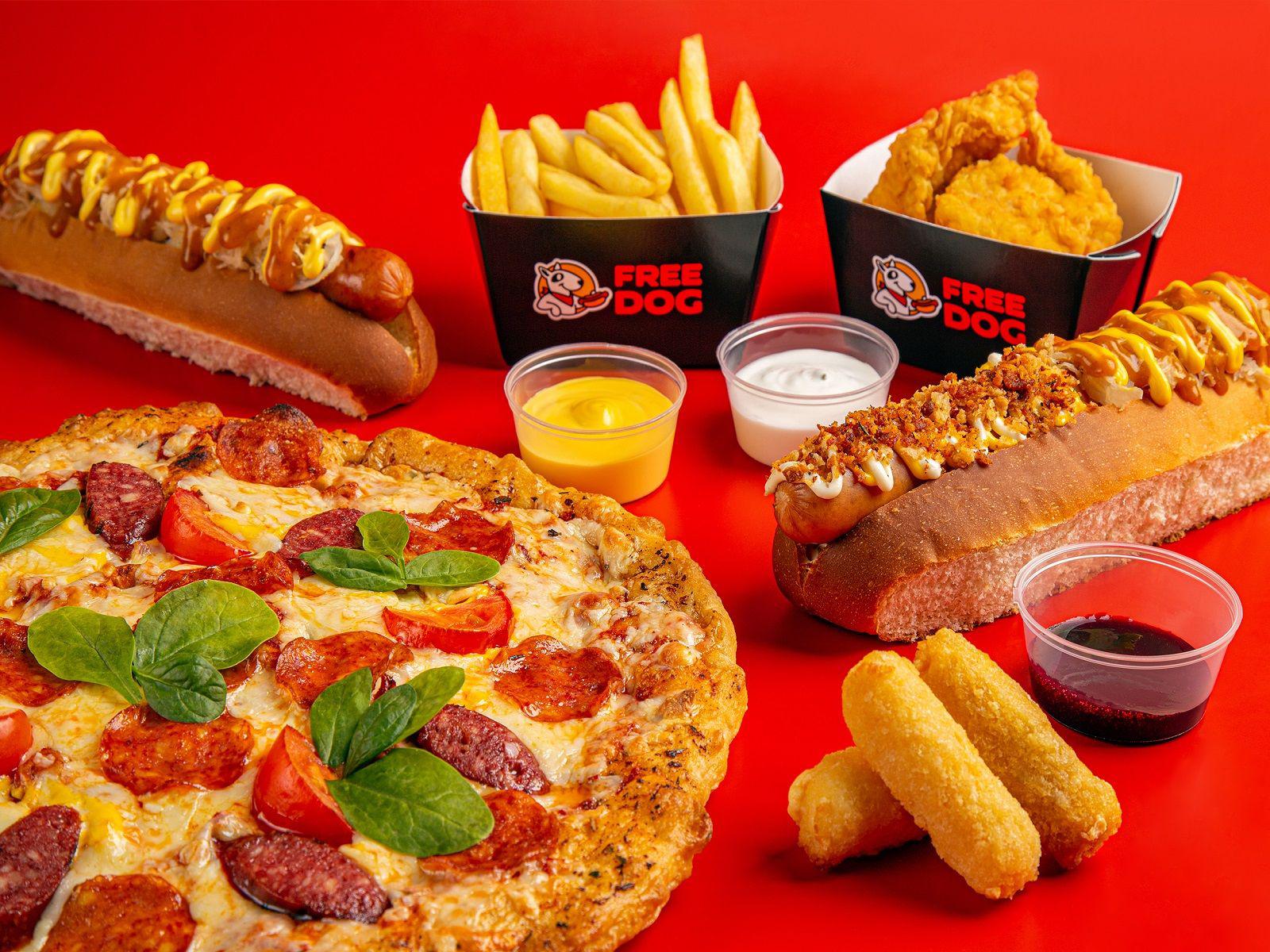 Free Dog & Free pizza